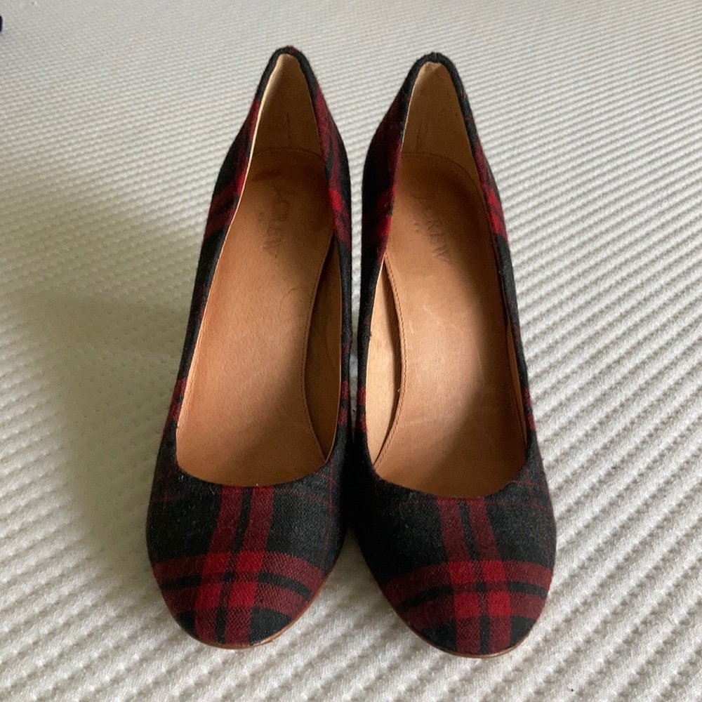 J Crew plaid heels size 9.5